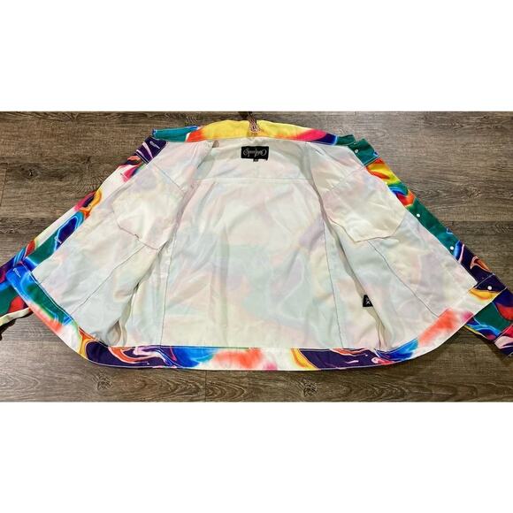 Spoon Jeans Paint Swirl Print Denim Jacket Womens Size 3XL Psychedelic New - Picture 11 of 14
